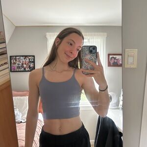 purple amazon workout cropped tank top💜🩶